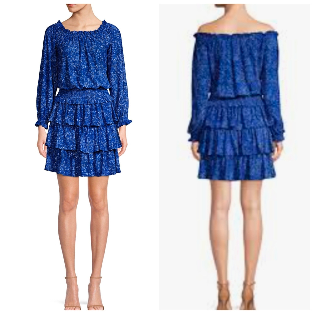 Elegant Blue Ruffle Dress